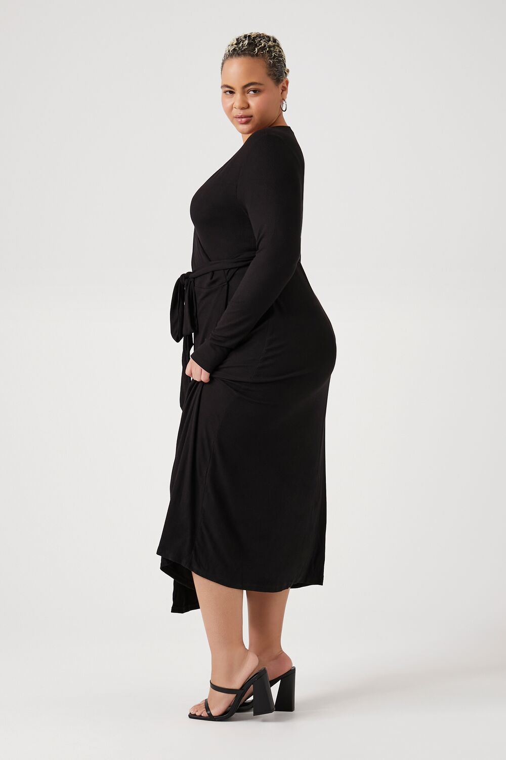 Plus Size Wrap Midi Dress