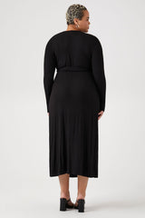 Plus Size Wrap Midi Dress