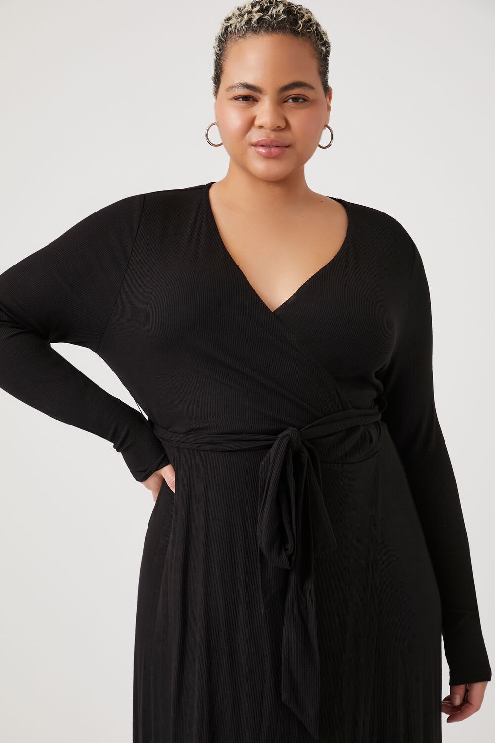 Plus Size Wrap Midi Dress