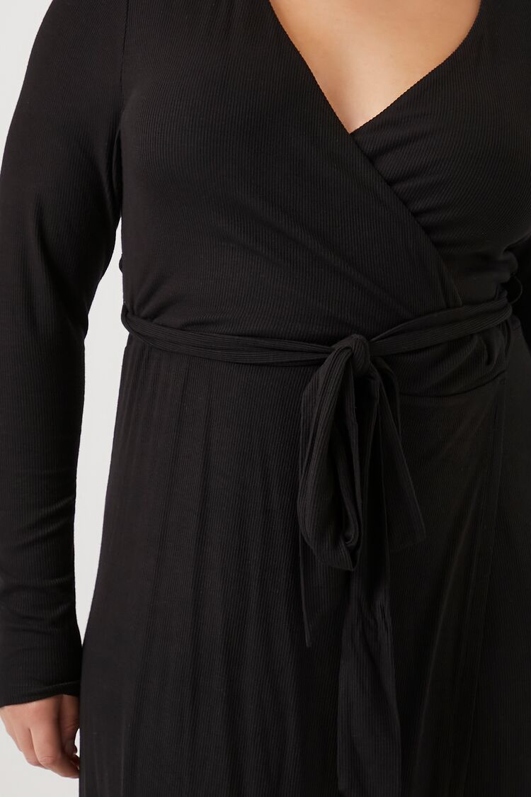 Plus Size Wrap Midi Dress