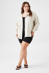 Plus Size French Terry Shacket