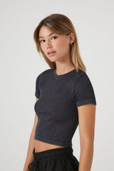 Seamless Rib-Knit Cropped Tee