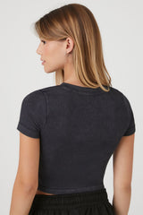 Seamless Rib-Knit Cropped Tee