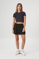 Seamless Rib-Knit Cropped Tee