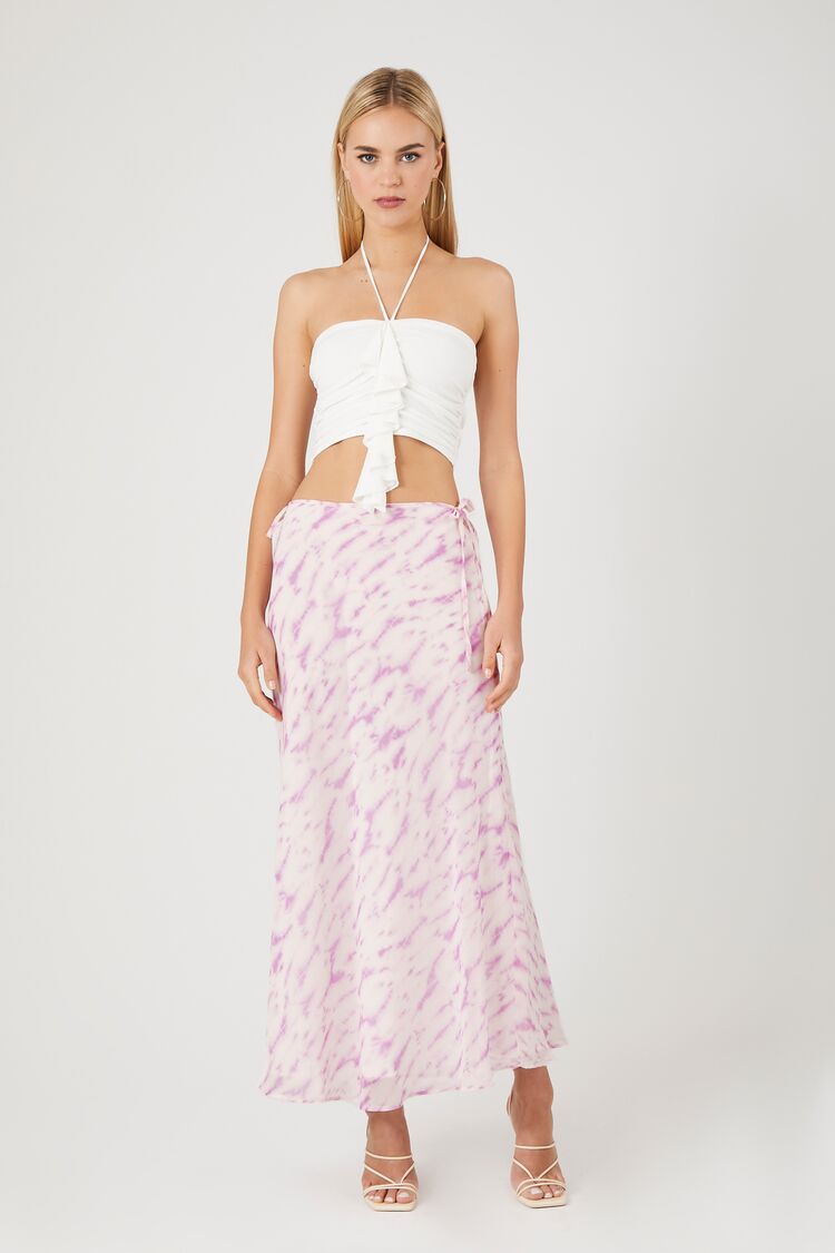 Tie-Dye Slip Midi Skirt