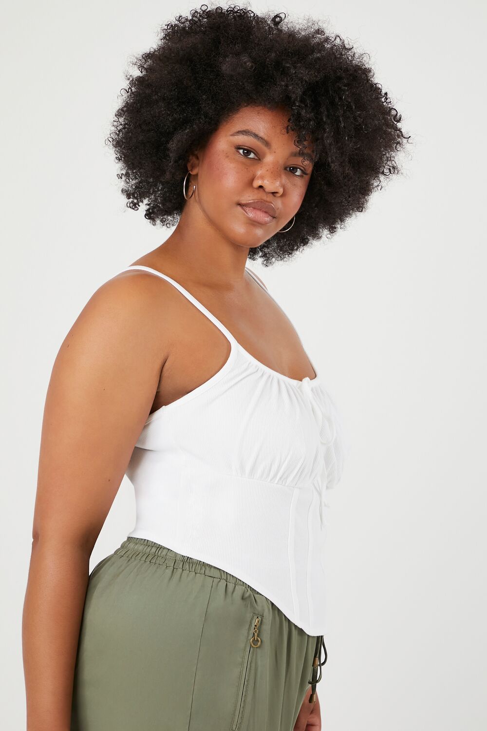 Plus Size Ribbed Corset Cami