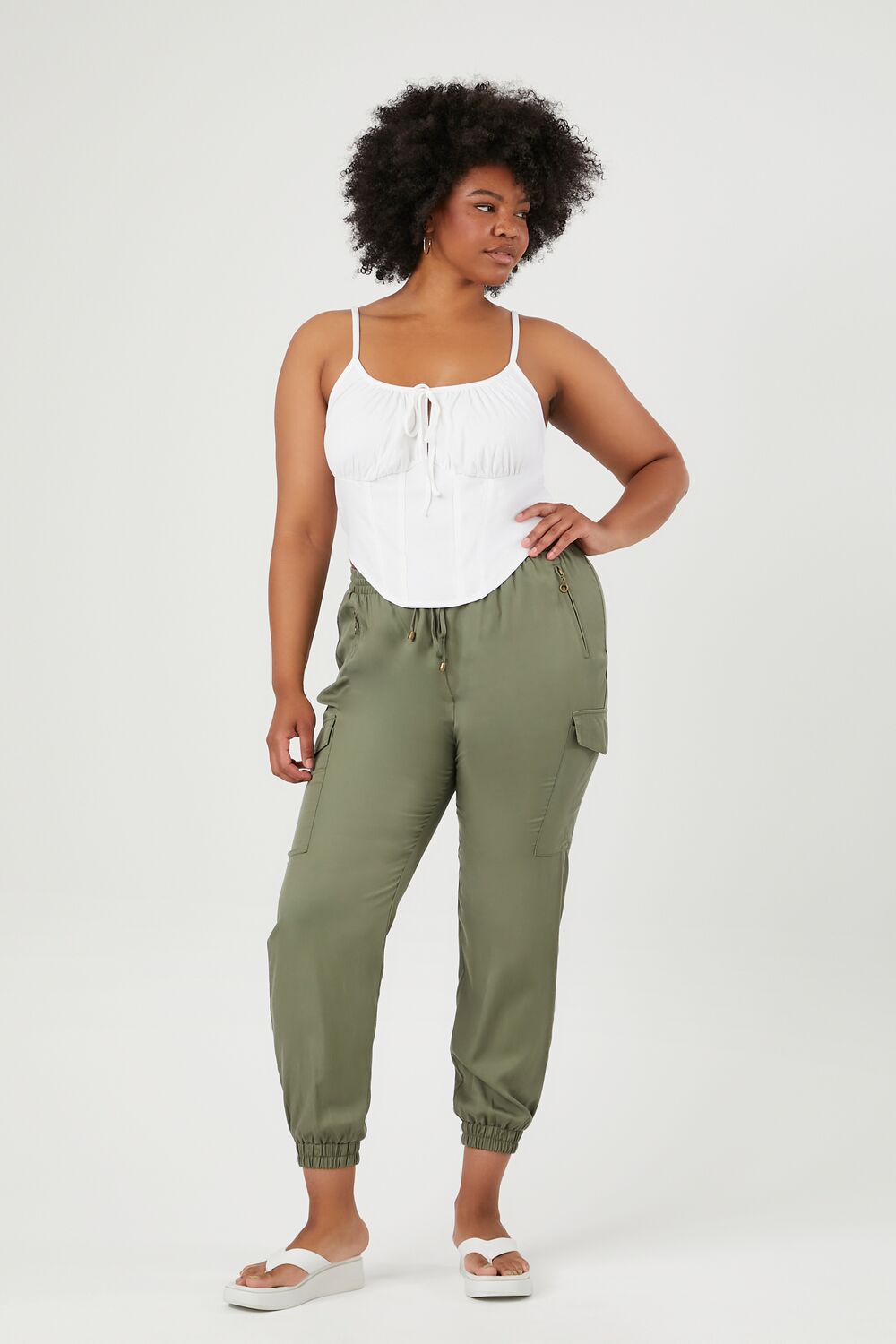 Plus Size Ribbed Corset Cami