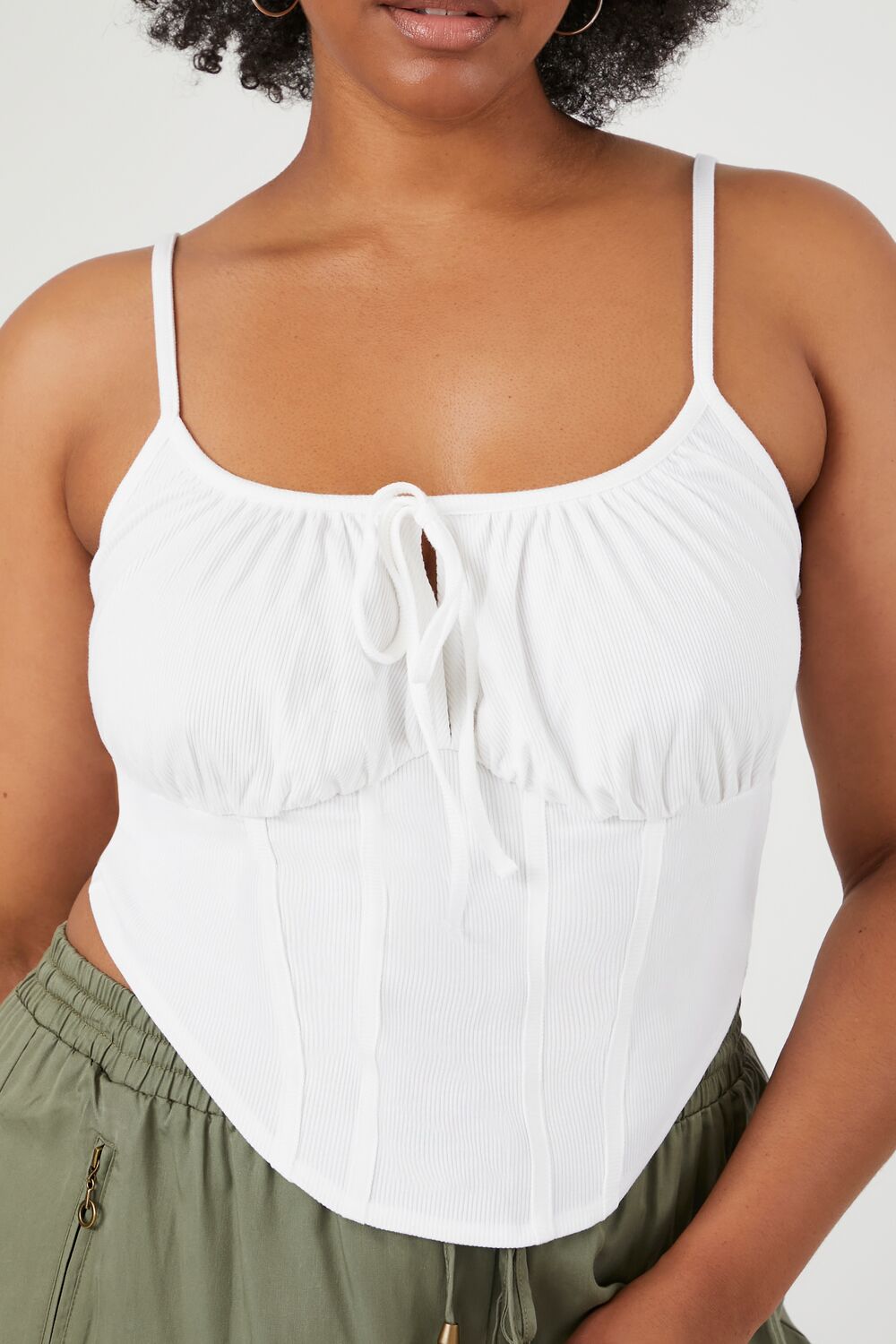 Plus Size Ribbed Corset Cami