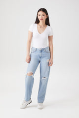 Ribbed Knit V-Neck Bodysuit