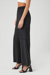 Wide-Leg Poplin Cargo Pants