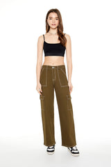 Twill Contrast-Trim Cargo Pants