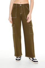 Twill Contrast-Trim Cargo Pants