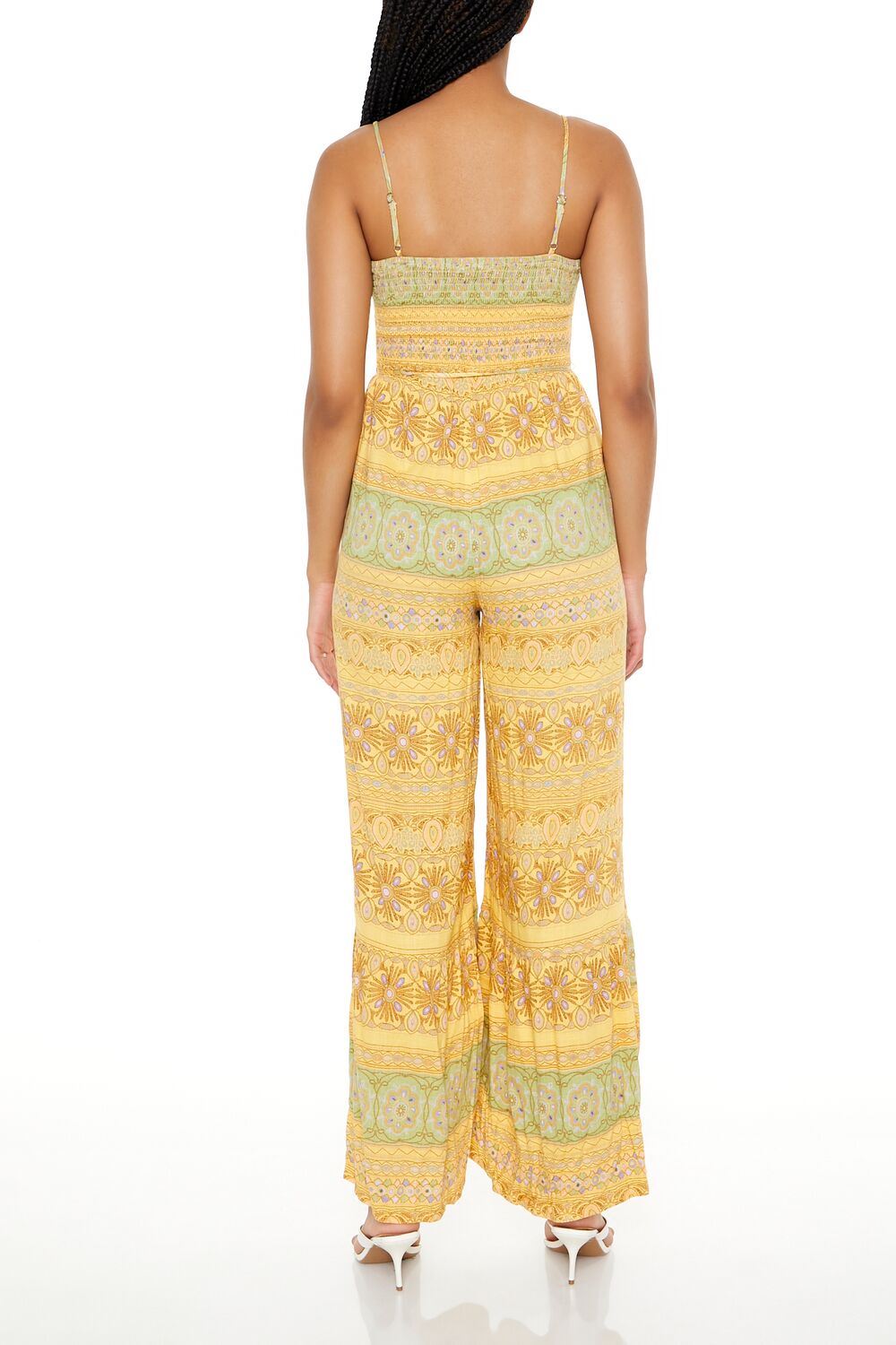 Striped Ornate Print Cami Jumpsuit