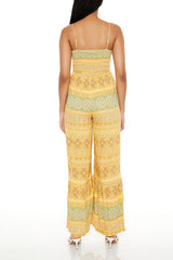 Striped Ornate Print Cami Jumpsuit