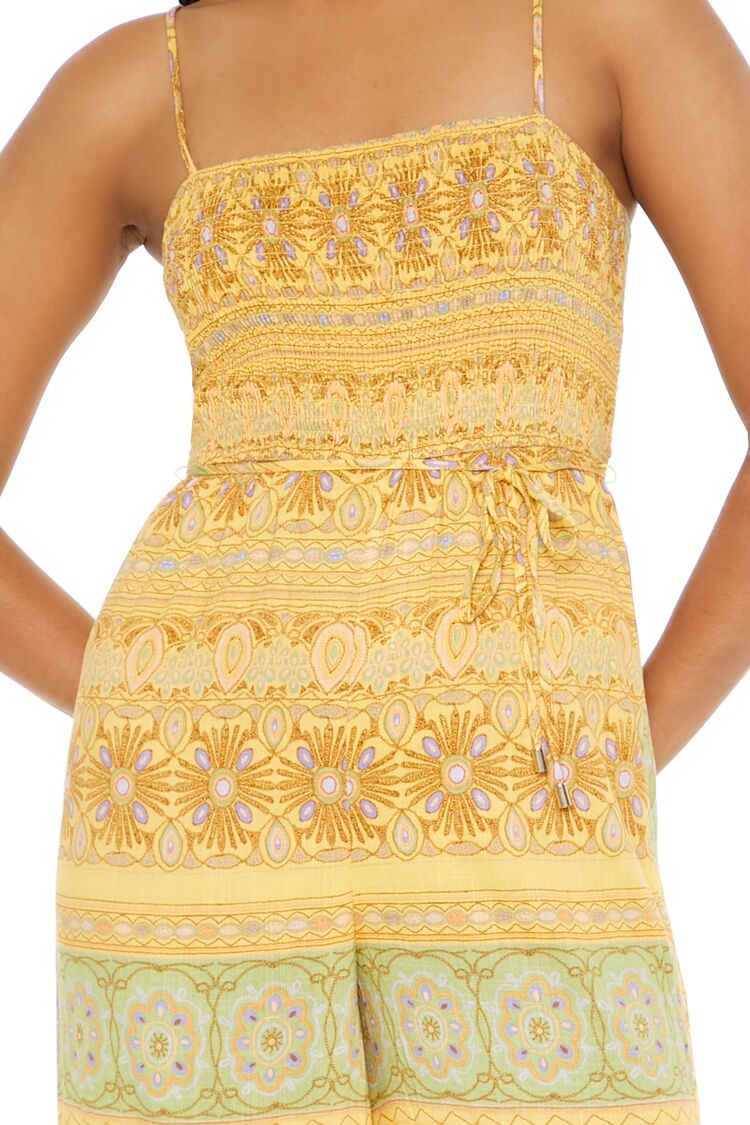 Striped Ornate Print Cami Jumpsuit