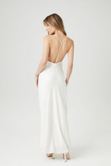 Satin Y-Back Maxi Slip Dress