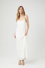 Satin Y-Back Maxi Slip Dress