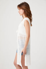 Pointelle Longline Sweater Vest