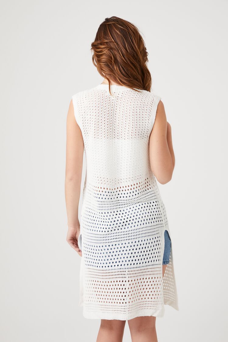Pointelle Longline Sweater Vest