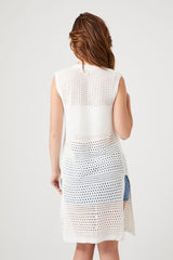 Pointelle Longline Sweater Vest
