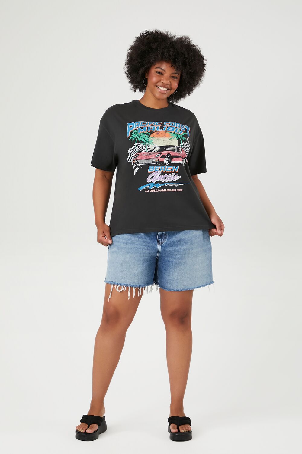 Plus Size Malibu Beach Graphic Tee