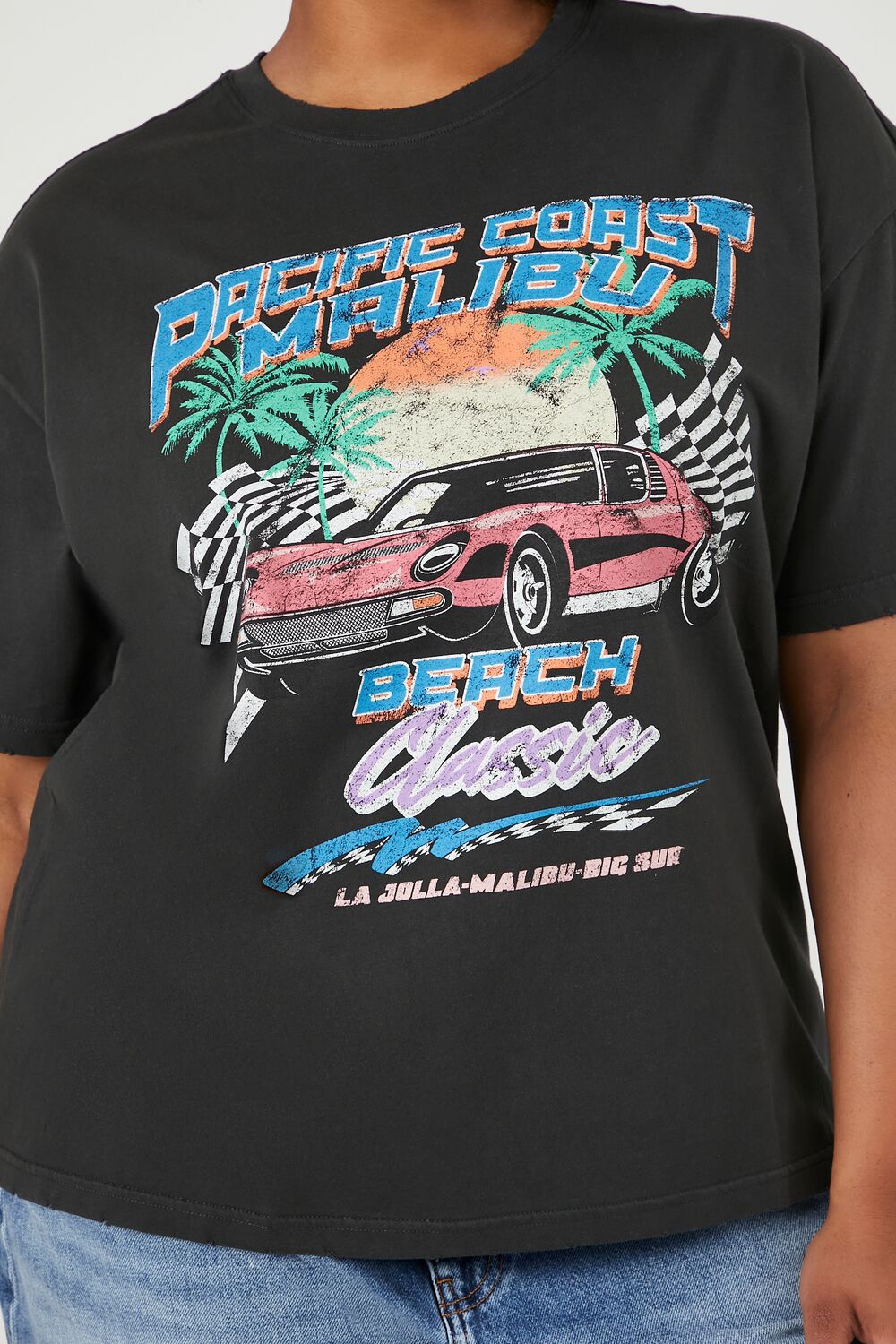 Plus Size Malibu Beach Graphic Tee