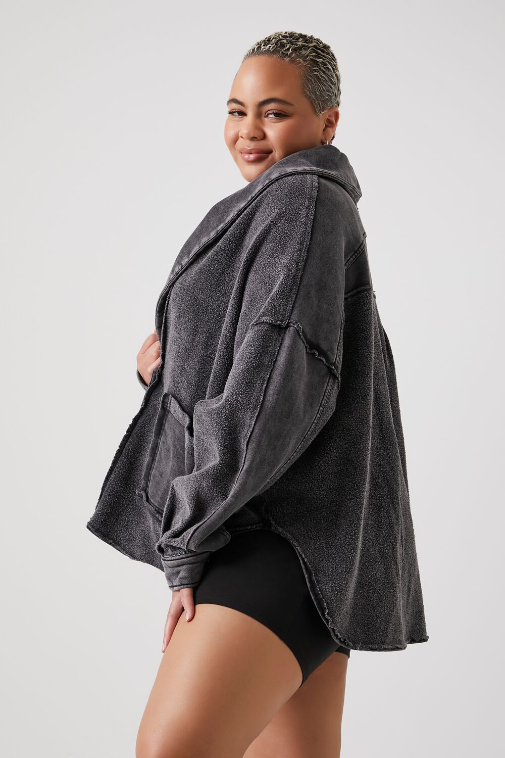 Plus Size French Terry Shacket