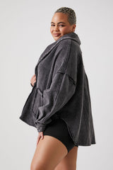 Plus Size French Terry Shacket