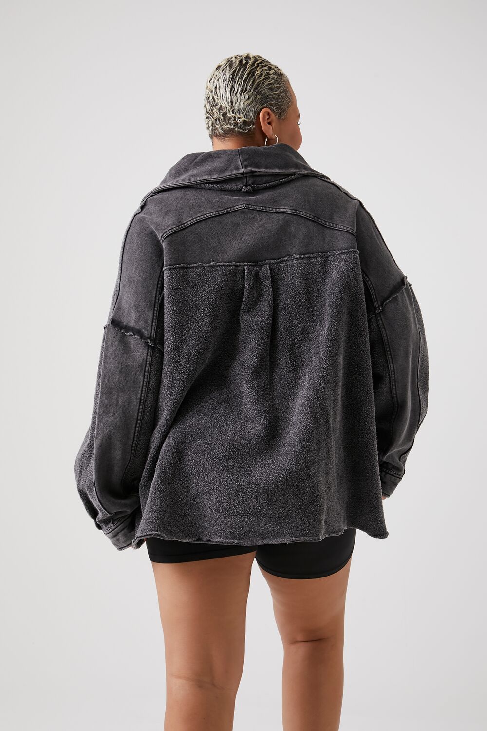 Plus Size French Terry Shacket