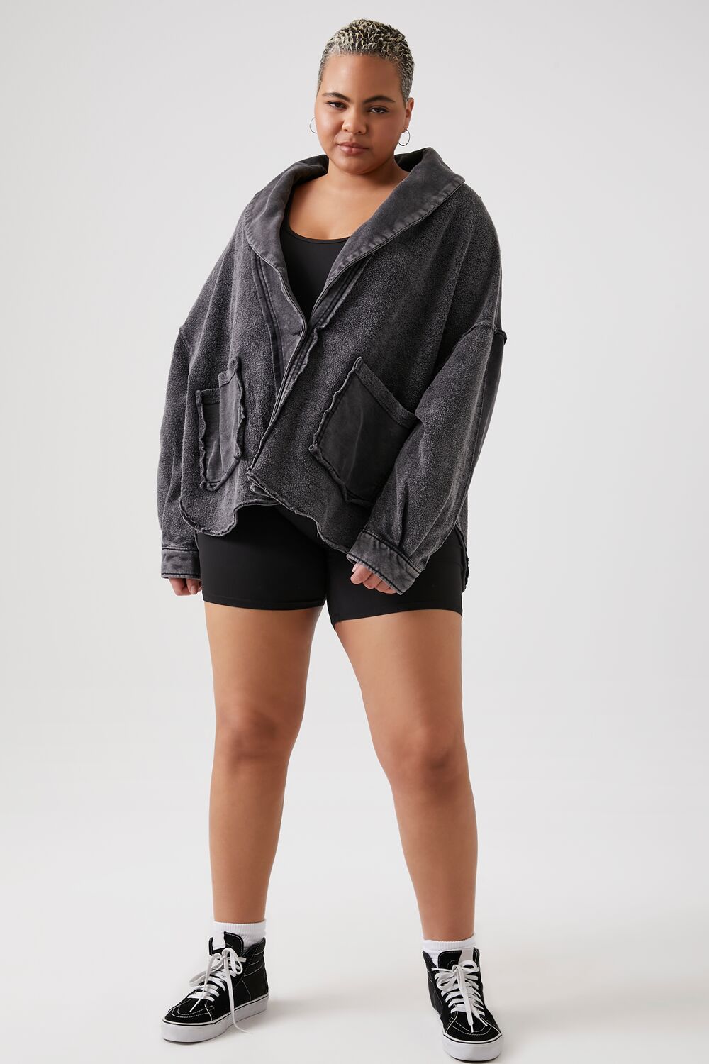 Plus Size French Terry Shacket