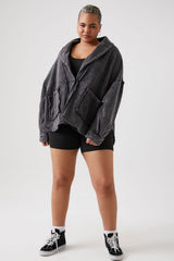 Plus Size French Terry Shacket