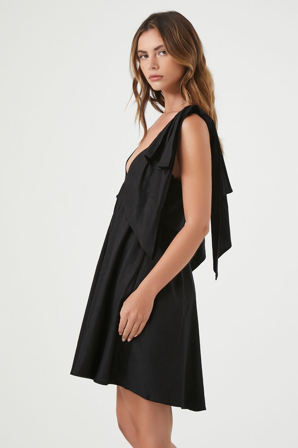 Tie-Strap Mini Babydoll Dress