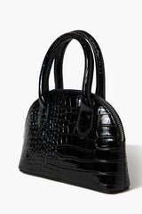 Faux Croc Crossbody Satchel Bag