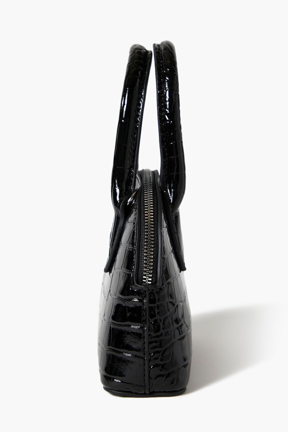 Faux Croc Crossbody Satchel Bag