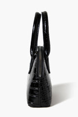 Faux Croc Crossbody Satchel Bag