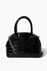 Faux Croc Crossbody Satchel Bag
