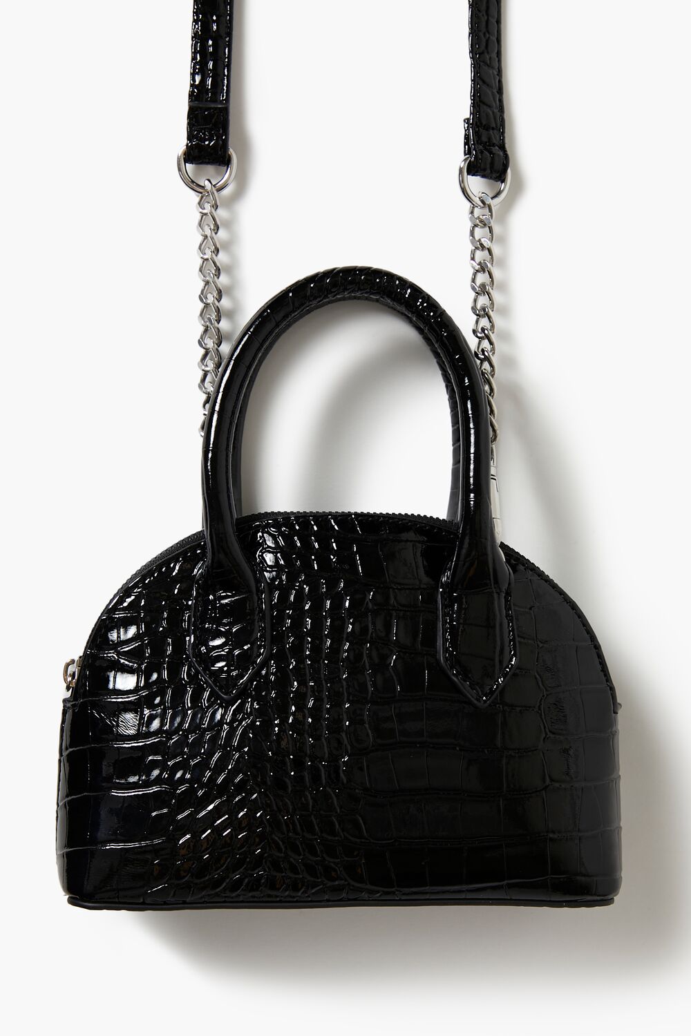 Faux Croc Crossbody Satchel Bag