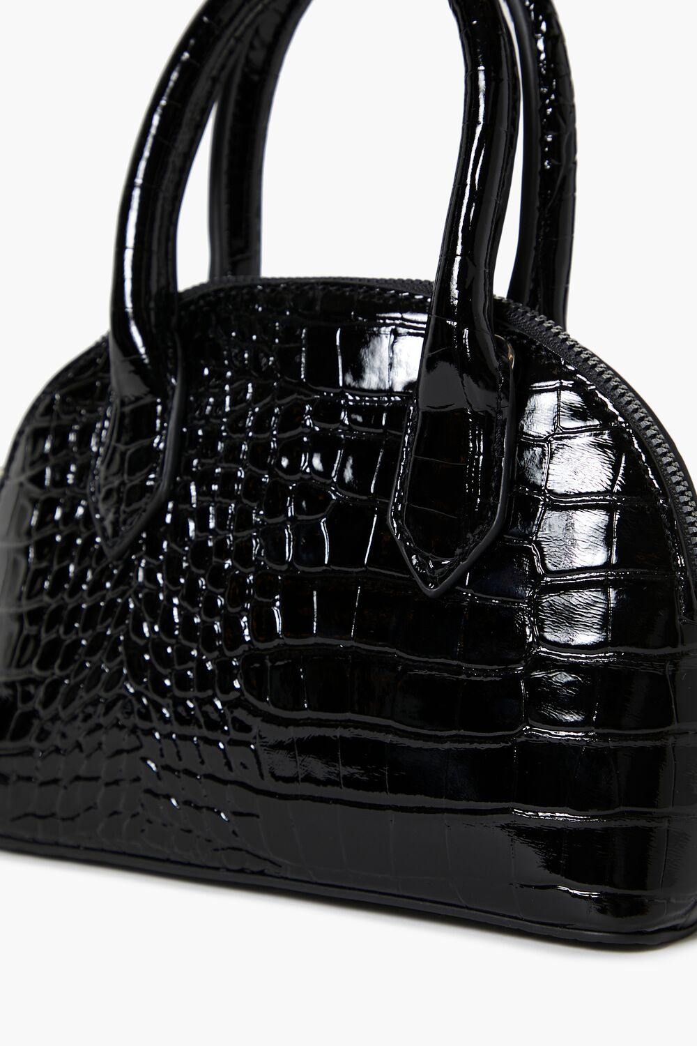 Faux Croc Crossbody Satchel Bag