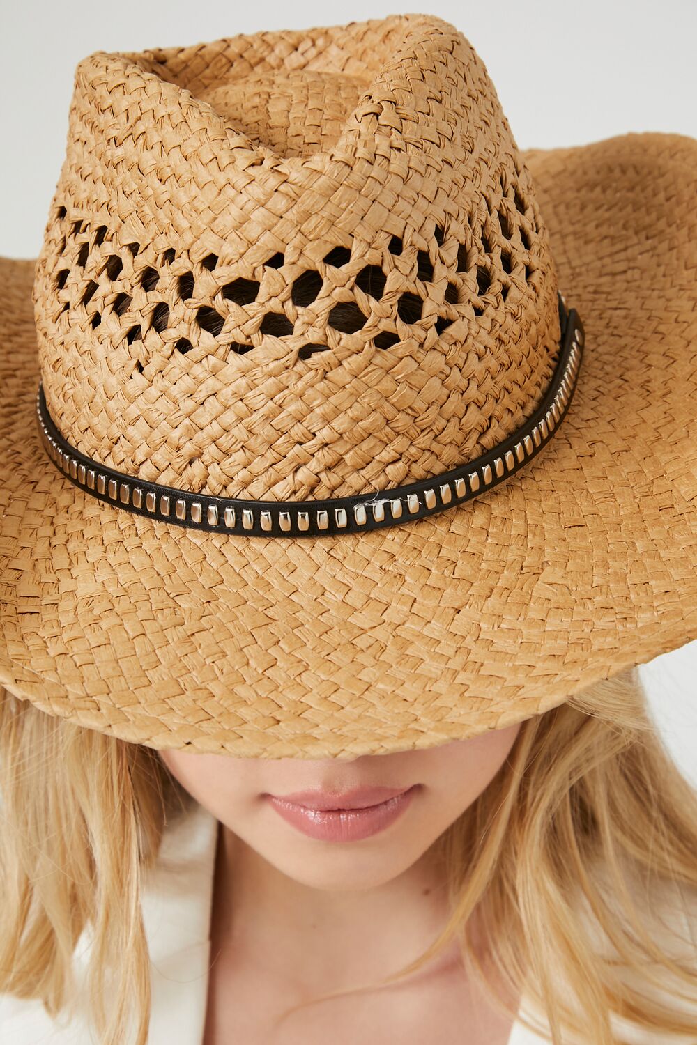 Studded-Trim Cowboy Hat