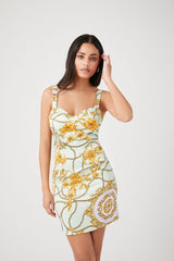 Floral Chain Print Mini Dress