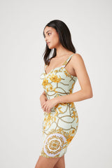 Floral Chain Print Mini Dress