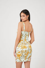 Floral Chain Print Mini Dress