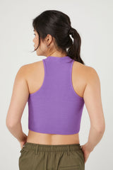 Ribbed Knit Halter Crop Top