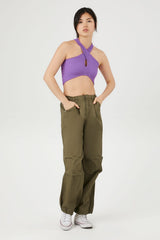Ribbed Knit Halter Crop Top