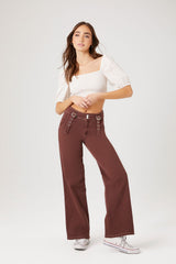 Smocked Floral Eyelet Crop Top
