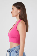 Sweater-Knit Halter Crop Top