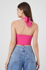 Sweater-Knit Halter Crop Top