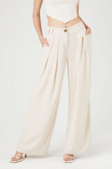Crepe High-Rise Wide-Leg Pants