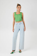 Textured Ruffle-Trim Bustier