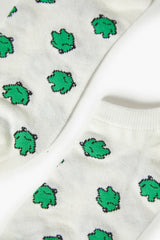 Frog Print Ankle Socks